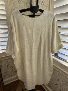 VTG MARK TRAVERS ROBE SUPERTEX AUSTRALIA THICK TERRY CLOTH Cream LARGE
